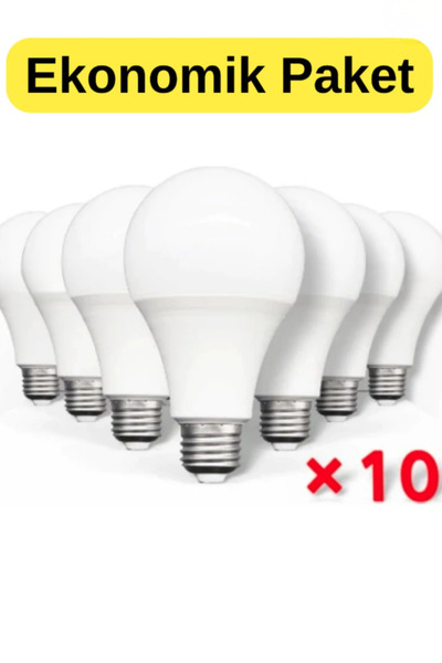 ENFE 9w Led Ampul Beyaz Işık E27 Duy Uyumlu Tasarruflu 10'lu Ekonomik Paket E...