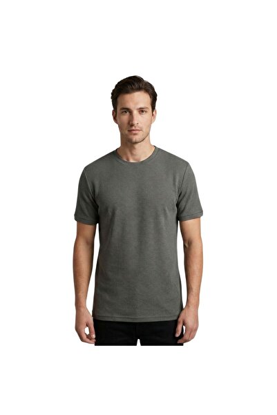 trender Lycra Honeycomb Single Jersey Men's T-Shirt 2639 Light Khaki