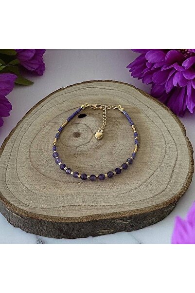 Ezera Brățară elegantă cu cristale de ametist și miyuki violet