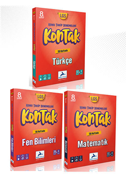 paraf yayınları 8. Sınıf Türkçe, Matematik, Fen Bilimleri Kontak Deneme (3 Ki...
