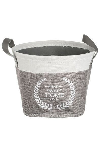 OEM Grey-Beige Textile Storage Basket with Handles, "Sweet Home" Model, Ø30x2...