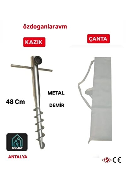dogant özdoğanlar avm Plaj Kamp Deniz 2 li Set Şemsiye Çantası Demir 48 Cm Ka...