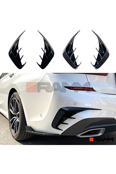 RAMM Bmw G20 M Spor Arka Tampon Bıçağı Sağ-Sol Parlak Karbon