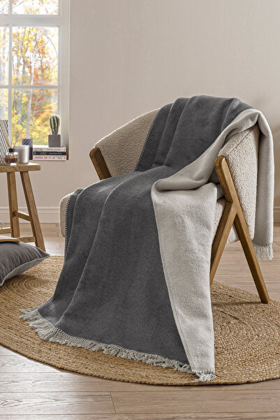 Özdilek بطانية قطنية مزدوجة اللون مقاس 150x200 سم