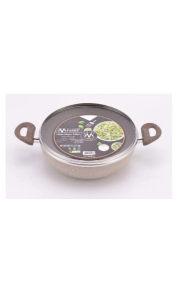 MISTERCOOK مقلاة مستر كوك الجرانيتية العميقة مع غطاء زجاجي 30 سم