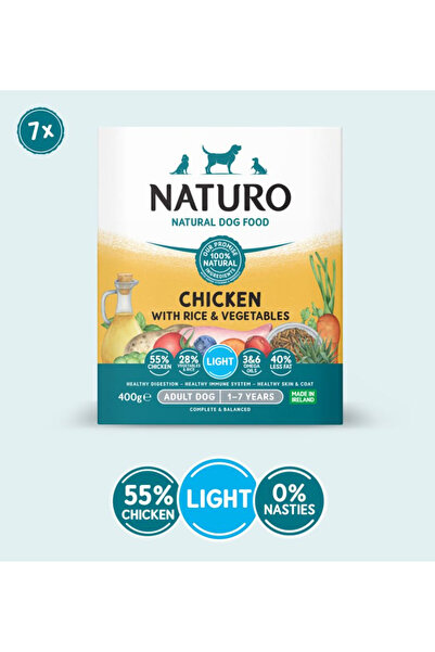 Naturo Caserola Adult Light cu Carne de Pui, Orez si Legume 400g