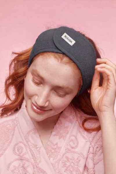 RUIADA 100% Cotton Hair/Makeup Headband Anthracite Sports-Yoga-Spa-Skin Care