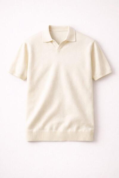 Valiberta Dawson Polo V-Neck Buttonless Short Sleeve Slim Knitwear Men's T-Sh...