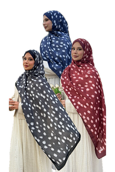 Mira İpek Ceylan Pattern Cotton Soft Shawl Set 3-Piece Boxed Cotton Soft Shaw...