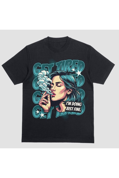Kartier Tricou Unisex Negru Get Tired