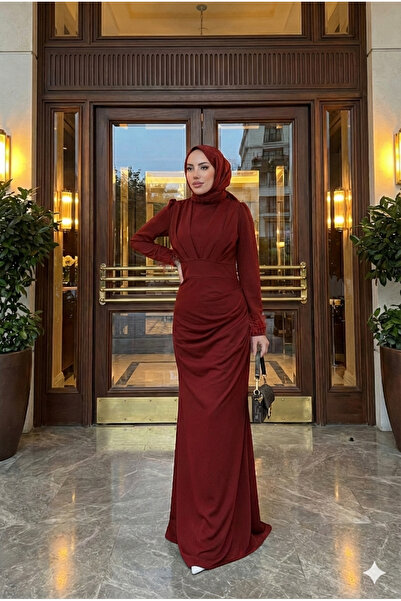 Tarzım Tuba Kadın Püskül Detaylı Scuba Abiye Elbise