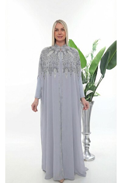 MİSS DİAMOND Elegant Chiffon Long Abaya Suitable for Hijab Wear