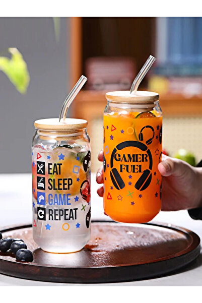 1Chase Set of 2 - Gamer Sipper Glass, 550ml