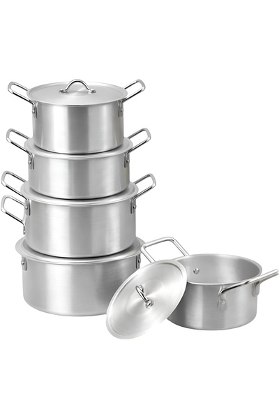 Cady One طقم أواني طهي من الألومنيوم مكون من 10 قطع (18-20-22-24-26 سم)، مقاو...