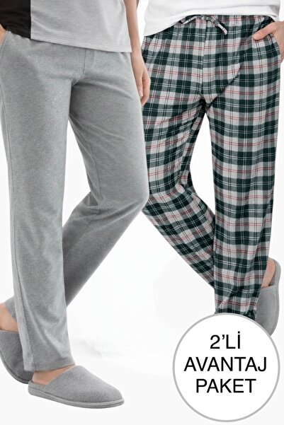 ByDon Erkek Tek Alt Çift Cepli Kordonlu 2'Lİ AVATAJ PAKET ( rahat kesim ev gi...