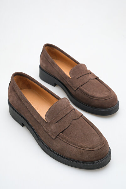 GRADA Brown Suede Loafer Genuine Leather Women's Shoes Real Leather Brown Sue...