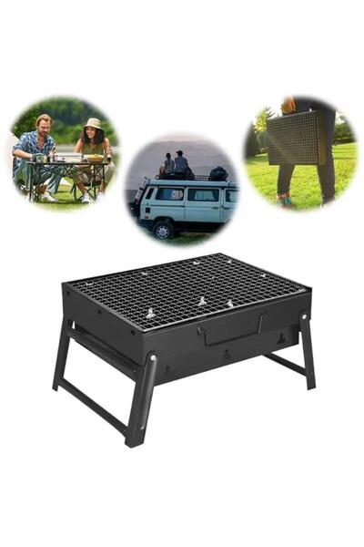 OEM Portable Folding Charcoal Grill Made of Black Metal, Chrome Tray, Compact...