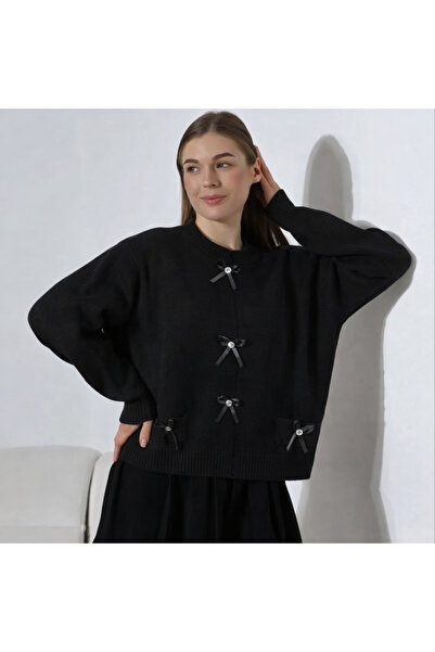 Nursay Bow detailed knit sweater