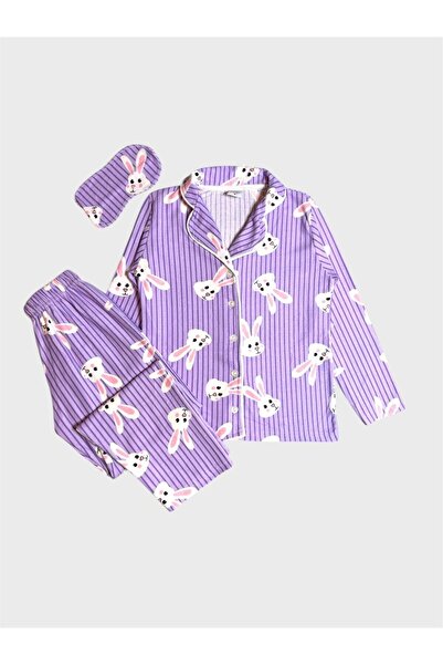 ALİŞ KİDS Set de pijamale din bumbac și piele întoarsă, cu model de iepure li...