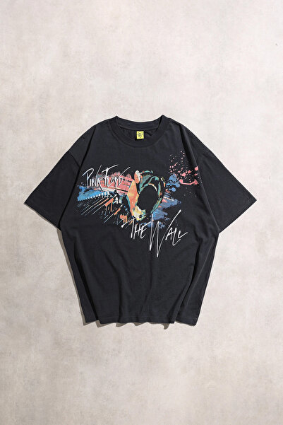 Overdrive Pink Floyd The Wall Vintage Oversize Siyah Unisex Kısa Kol Tshirt