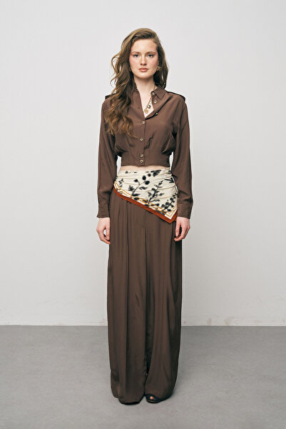 Orfeo Negro Women's Modern High Waist Wide Leg Solid Color Palazzo Pants