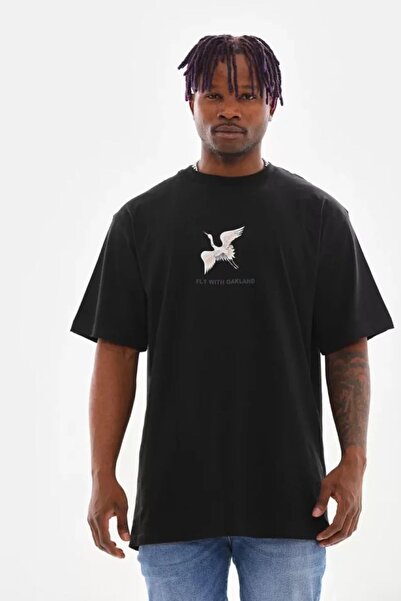 Hiccup تي شيرت JANES كبير الحجم مطبوع برقبة دائرية