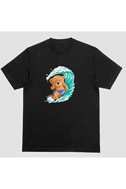 Kartier Tricou Unisex Negru Teddy Wave Rider