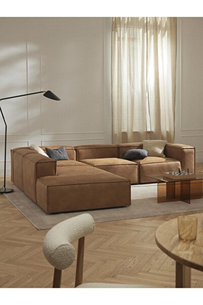 S Home Design Concept Frida 4 Modül Dinlenme Puflu 290x240 cm, Sol Köşe, Nubu...