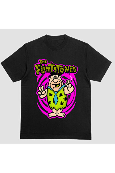 Kartier Tricou Unisex Negru The Flintstoned
