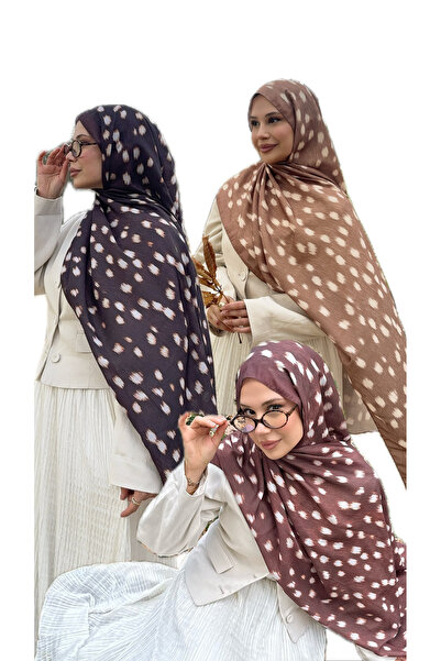 Mira İpek Ceylan Desen Pamuk Soft Şal Seti 3lü Kutulu Pamuk Soft Şal Hediye Seti