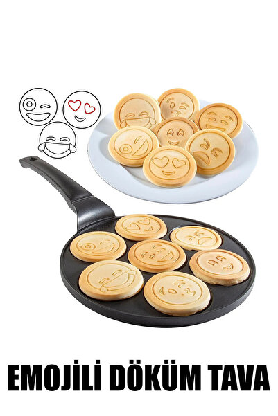 CMT مقلاة بانكيك مصبوبة بـ 7 أقسام مزينة برموز إيموجي