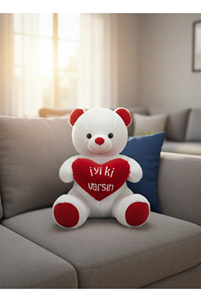 Velura Ellerinde Kalp Tutan Sevimli Peluş Ayıcık 70cm | İyiki Varsın - Seni S...