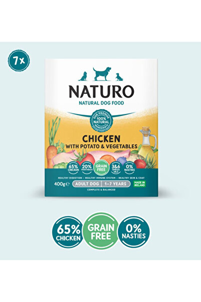 Naturo Caserola Adult Grain Free cu Carne de Pui, Cartofi si Legume 400g
