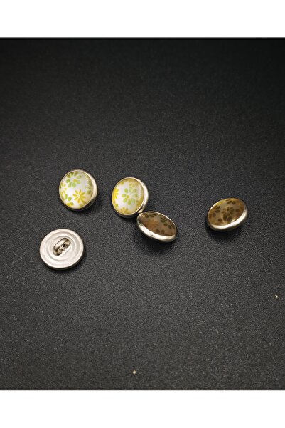 NESGO MODA 12 Pieces 11 mm 18 Sizes Floral Patterned Metal Leg Button Set