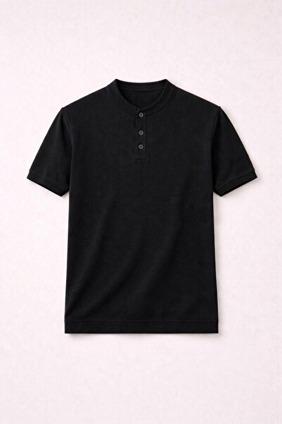 Valiberta Ανδρικό T-Shirt Dogen με κουμπιά στο γιακά, κοντομάνικο, λεπτό πλεκ...