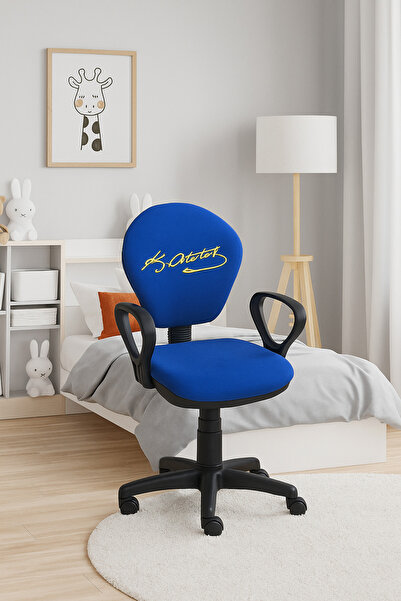 Decoraev Mustafa Kemal Atatürk İmzalı Sarı Lacivert Taraftar Çocuk Çalışma Sa...