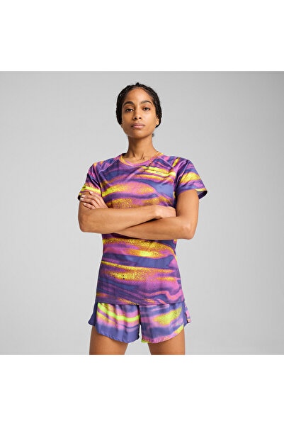 Puma Womens VELOCITY All-Over-Print Running T-Shirt - Multi