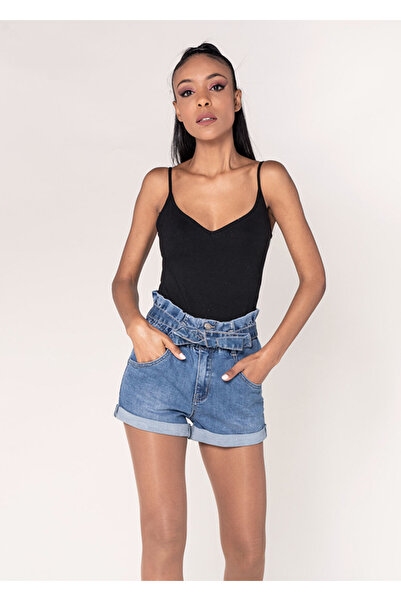 Nina Carter Jeans shorts with drawstring waist B-P203-5 M7, Blue