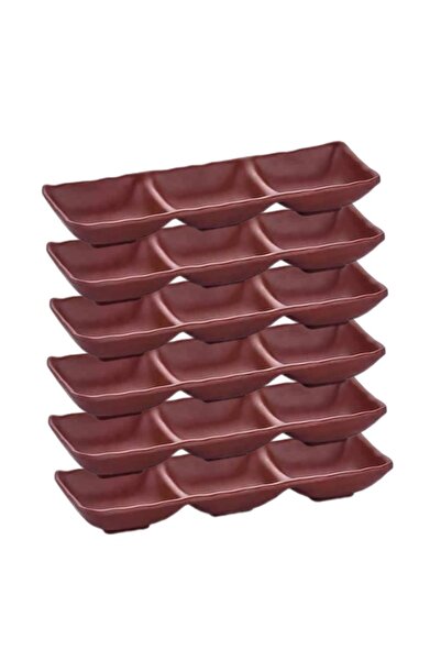 Raki Set 6 boluri triplu melamina Brown 8,8x26,5x3,7cm