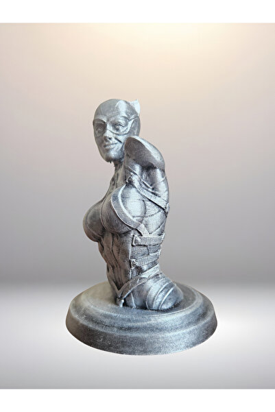 HobiHub Catwoman Büst - Figür - 12 Cm El Boyaması PLA Plastik