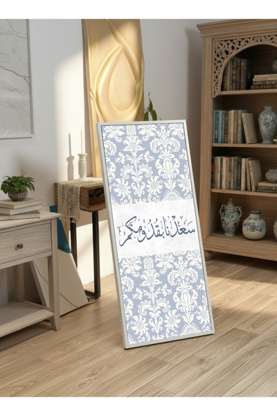 LOWHA لوحة جدارية قماشية على إطار خشبي بإطار أبيض عائم وحامل خلفي، تتميز بتصم...