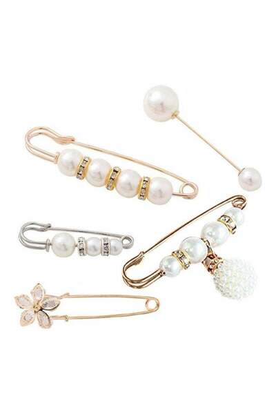 Generic 5-Piece Faux Pearl Pin