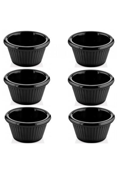 Raki Set 6 boluri melamina negru 5,8x5,8x2,7cm 30ml