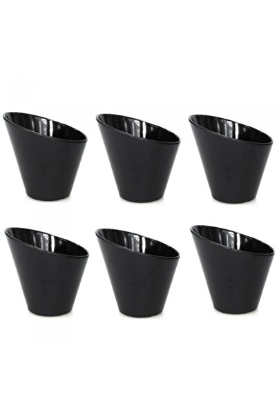 Raki Set 6 boluri tesite din melamina Vezhi 11xh10 cm, negru