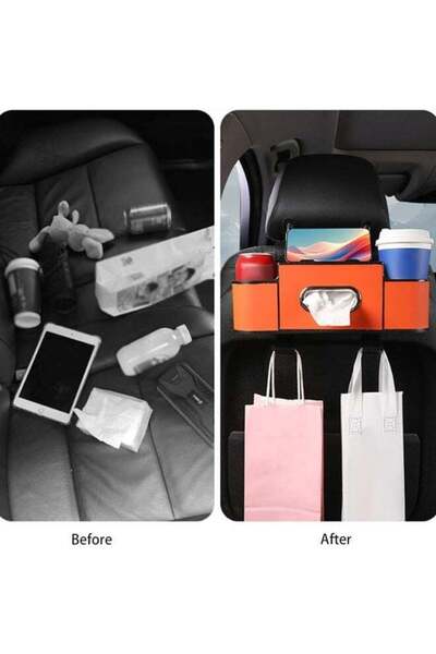 Generic 3-in-1 Car Backseat Organizer multicolor