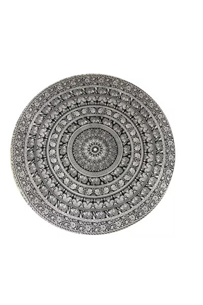 Raajsee Raajsee round tablecloth, 178 cm, cotton, white, black