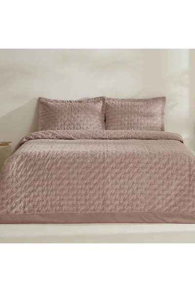 Karaca Home Gilda Çift Kişilik Yatak Örtüsü Seti Pudra