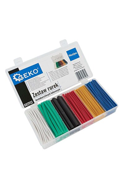 GEKO SET OF 196 COLORED HEAT SHRINKABLE SLEEVES FOR CABLE, 6 SIZES -