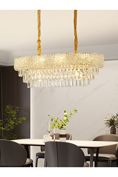 Apliqa Kristoff 80'lik Sıralı Gold Kristalli Avize