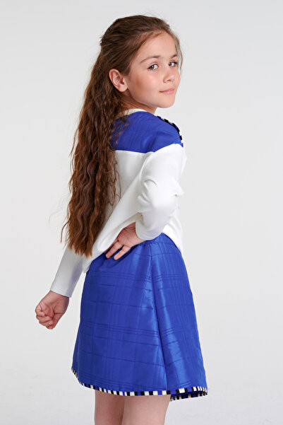 SheShe BLUE QUILTED SKIRT BLOUSE SET